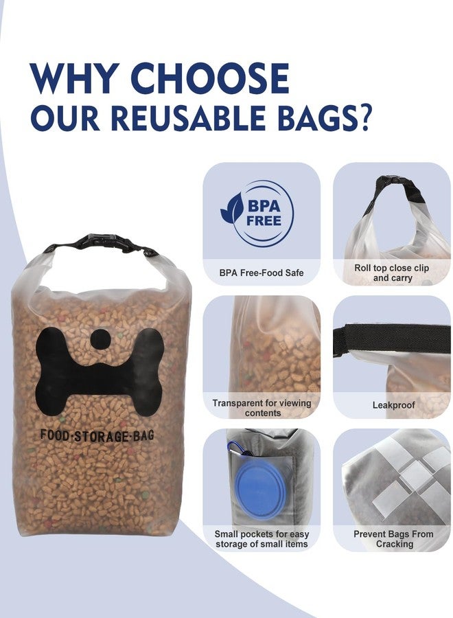 ANVS Silicone Pet Food Storage Bag,40-Cup Dog Food Travel Bag with 2PCS Collapsible Bowls, Perfect for Camping Trip, Dog Boarding, Weekend Getaways and Travel - Image 3